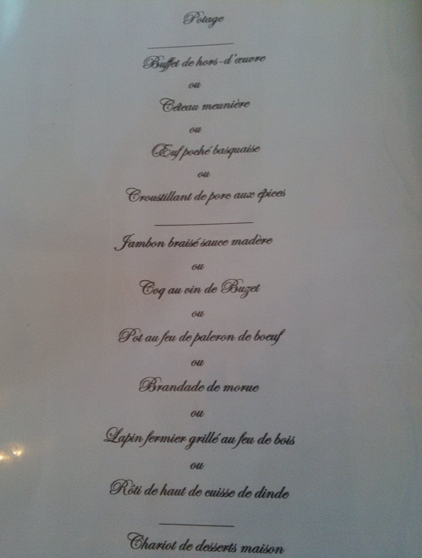 Le menu à 14.90€ du restaurant Le Vigneron (Crédit: Yanik)
